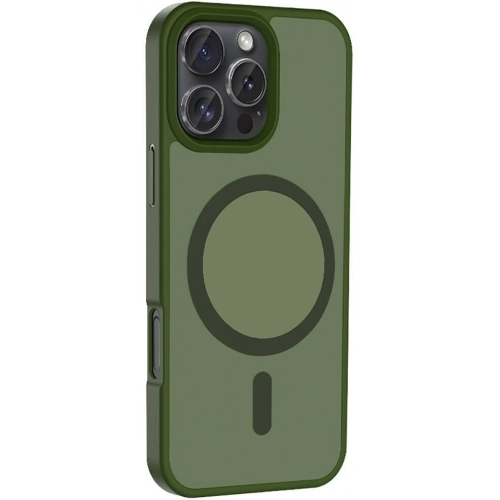 Apple iPhone 16 Pro Max (6.9) Kılıf Magsafe Şarj Özellikli Renkli Mat Arka Yüzey Sio Kapak - Koyu Mor