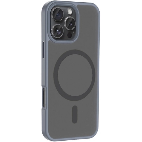 Apple iPhone 16 Pro Max (6.9) Kılıf Magsafe Şarj Özellikli Renkli Mat Arka Yüzey Sio Kapak - Koyu Mor