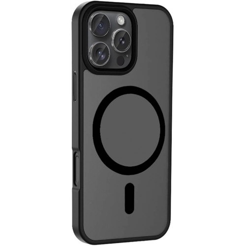 Apple iPhone 16 Pro Max (6.9) Kılıf Magsafe Şarj Özellikli Renkli Mat Arka Yüzey Sio Kapak - Lacivert