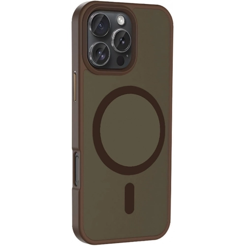 Apple iPhone 16 Pro Max (6.9) Kılıf Magsafe Şarj Özellikli Renkli Mat Arka Yüzey Sio Kapak - Rose Gold