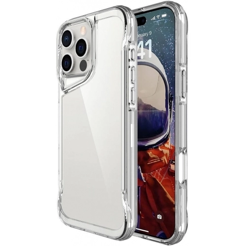 Apple iPhone 16 Pro Max (6.9) Kılıf Şeffaf TPU Kenarları Esnek Crystal T-Max Kapak - Şeffaf