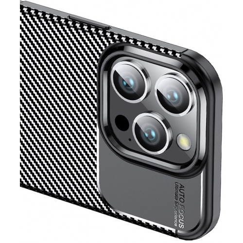 Apple iPhone 16 Pro Max (6.9) Kılıf Silikon Parmak İzi Bırakmayan Karbon Soft Negro Kapak - Siyah