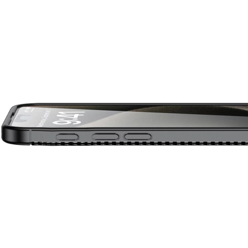 Apple iPhone 16 Pro Max (6.9) Kılıf Silikon Parmak İzi Bırakmayan Karbon Soft Negro Kapak - Siyah