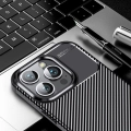 Apple iPhone 16 Pro Max (6.9) Kılıf Silikon Parmak İzi Bırakmayan Karbon Soft Negro Kapak - Siyah