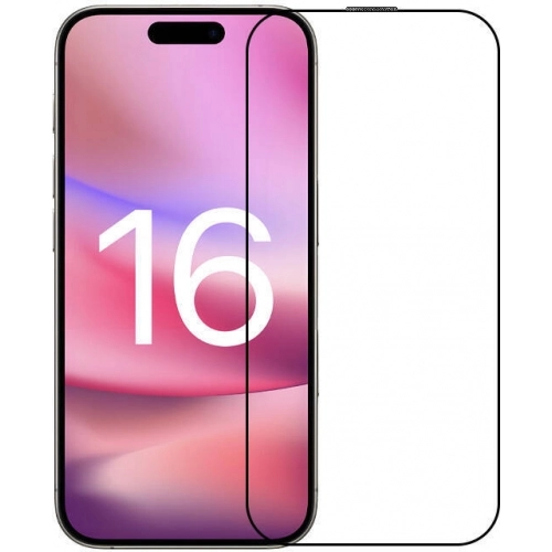 Apple iPhone 16 Pro Max (6.9) Kırılmaz Cam Tam Kaplayan EKS Glass Ekran Koruyucu - Siyah