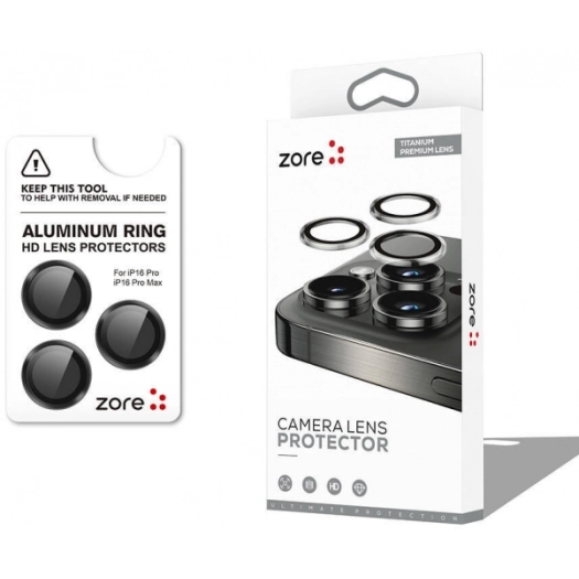 Apple iPhone 16 Pro Max (6.9) Lens Kamera Koruyucu Parmak İzi Bırakmayan Anti-Reflective CL-12 - Siyah