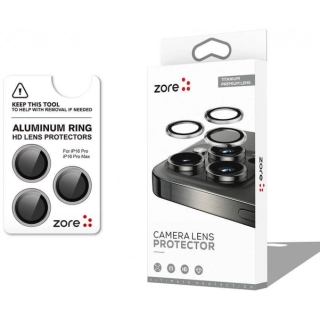 Apple iPhone 16 Pro Max (6.9) Lens Kamera Koruyucu Parmak İzi Bırakmayan Anti-Reflective CL-12 - Titanyum-Gri