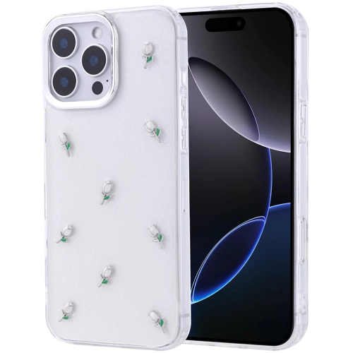 Apple iPhone 16 Pro Max (6.9) Kılıf Airbag Tasarımlı Simli Şeffaf Zore Kutup Kapak - Lale