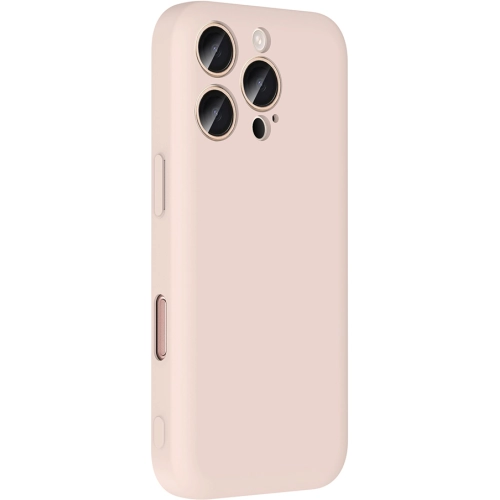Apple iPhone 16 Pro Max (6.9) Kılıf İçi Kadife Dokulu Kartlık Hazneli Mat Vitra Silikon Kapak - Pembe