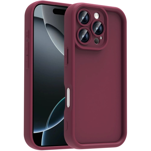 Apple iPhone 16 Pro Max (6.9) ile Uyumlu Kılıf Kamera Korumalı Silikon Ananas Kapak - Mürdüm