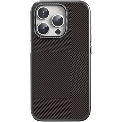 Apple iPhone 16 Pro Max (6.7) Kılıf Magsafe Şarj Özellikli Karbon Fiber Desenli Mutural Montage Kapak - Kahverengi