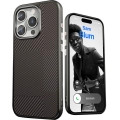 Apple iPhone 16 Pro Max (6.7) Kılıf Magsafe Şarj Özellikli Karbon Fiber Desenli Mutural Montage Kapak - Siyah