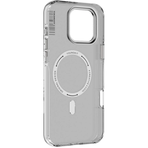 Apple iPhone 16 Pro Max (6.9) Kılıf Magsafe Şarj Özellikli Şeffaf Youngkit Crystal Shield Serisi Kapak - Siyah