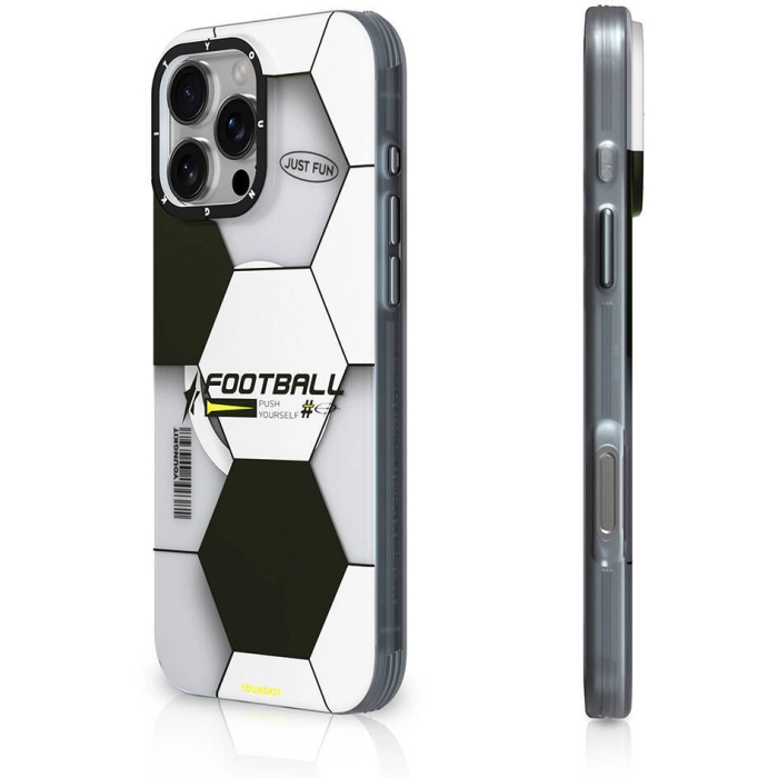 Apple iPhone 16 Pro Max (6.9) Kılıf Magsafe Şarj Özellikli Spor Tasarımlı Youngkit Dynamic Serisi Kapak - Beyaz-Siyah