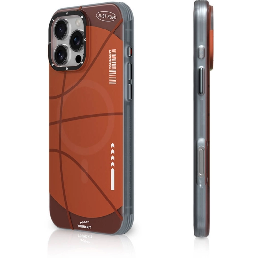 Apple iPhone 16 Pro Max (6.9) Kılıf Magsafe Şarj Özellikli Spor Tasarımlı Youngkit Dynamic Serisi Kapak - Kahverengi