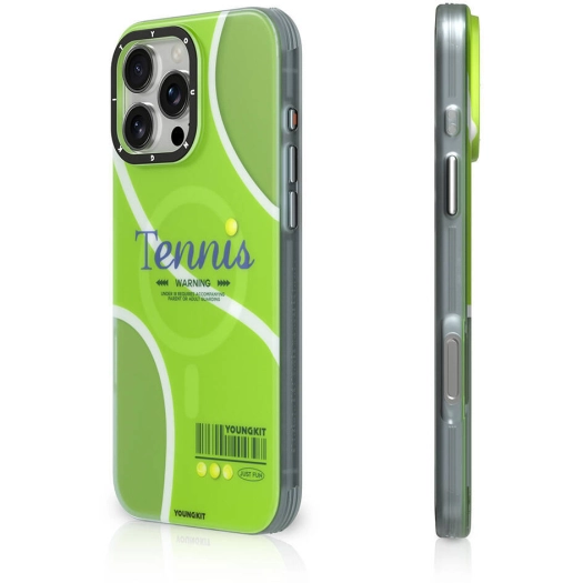 Apple iPhone 16 Pro Max (6.9) Kılıf Magsafe Şarj Özellikli Spor Tasarımlı Youngkit Dynamic Serisi Kapak - Yeşil