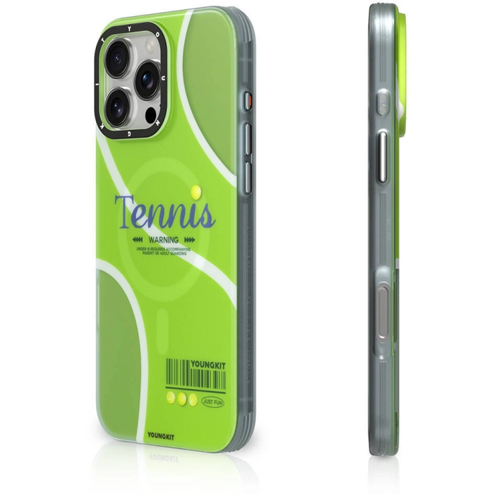 Apple iPhone 16 Pro Max (6.9) Kılıf Magsafe Şarj Özellikli Spor Tasarımlı Youngkit Dynamic Serisi Kapak - Yeşil