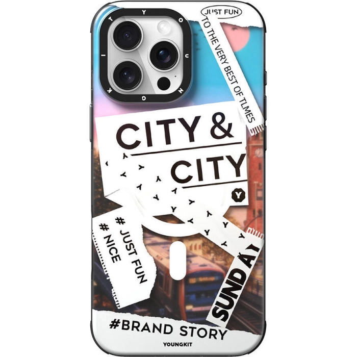 Apple iPhone 16 Pro Max (6.9) Kılıf Magsafe Şarj Özellikli Youngkit A-City Serisi Kapak - Beyaz