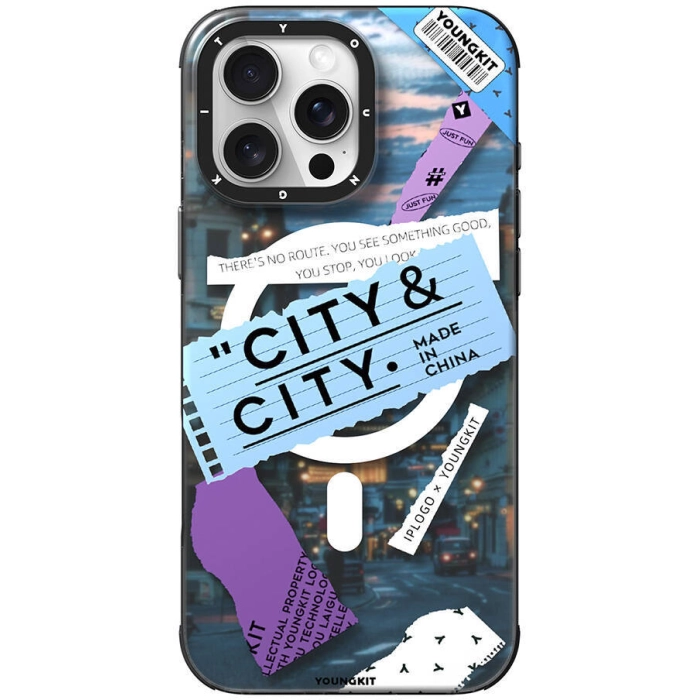 Apple iPhone 16 Pro Max (6.9) Kılıf Magsafe Şarj Özellikli Youngkit A-City Serisi Kapak - Mavi