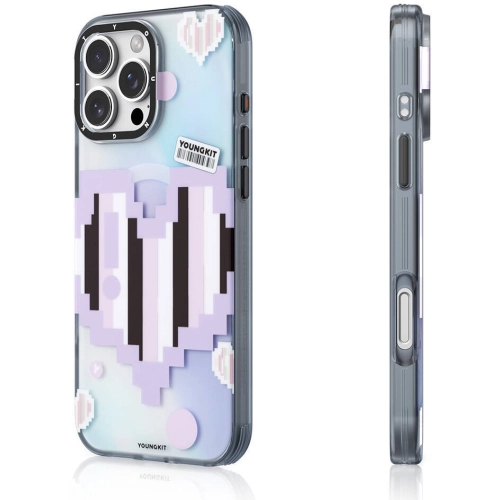 Apple iPhone 16 Pro Max (6.9) Kılıf Magsafe Şarj Özellikli Youngkit Love Serisi Kapak - Mor