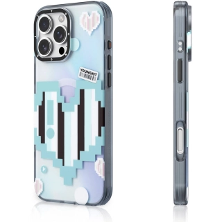 Apple iPhone 16 Pro Max (6.9) Kılıf Magsafe Şarj Özellikli Youngkit Love Serisi Kapak - Yeşil