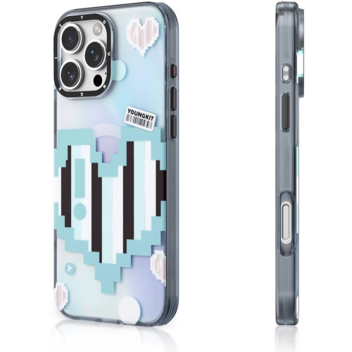 Apple iPhone 16 Pro Max (6.9) Kılıf Magsafe Şarj Özellikli Youngkit Love Serisi Kapak - Yeşil