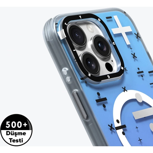 Apple iPhone 16 Pro Max (6.9) Kılıf Magsafe Şarj Özellikli Youngkit Mathematical Serisi Kapak - Gümüş