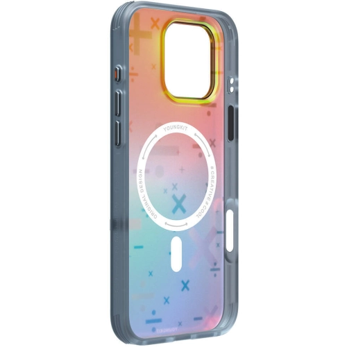 Apple iPhone 16 Pro Max (6.9) Kılıf Magsafe Şarj Özellikli Youngkit Mathematical Serisi Kapak - Gümüş