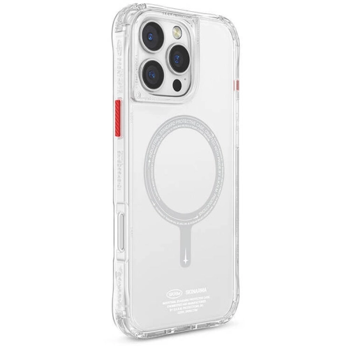 Apple iPhone 16 Pro Max (6.9) Kılıf SkinArma Şeffaf Airbag Tasarımlı Magsafe Şarj Özellikli Saido Kapak - Şeffaf