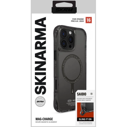 Apple iPhone 16 Pro Max (6.9) Kılıf SkinArma Şeffaf Airbag Tasarımlı Magsafe Şarj Özellikli Saido Kapak - Şeffaf