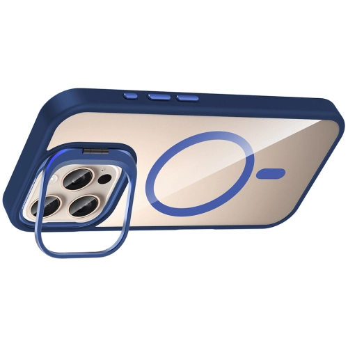 Apple iPhone 16 Pro Max (6.9) Kılıf Standlı ve Kamera Lens Hediyeli M-Safe Şarj Özellikli Etro Kapak - Derin Mor