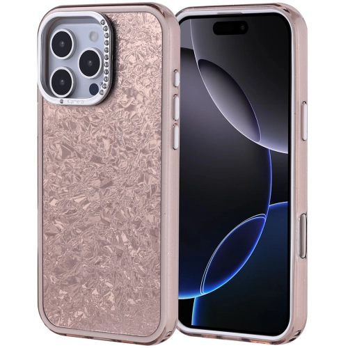 Apple iPhone 16 Pro Max (6.9) ile Uyumlu Kılıf Buzlu Parıltılı Lüks Kamera Lens Darbeye Dayanıklı Kapi Kapak - Gold