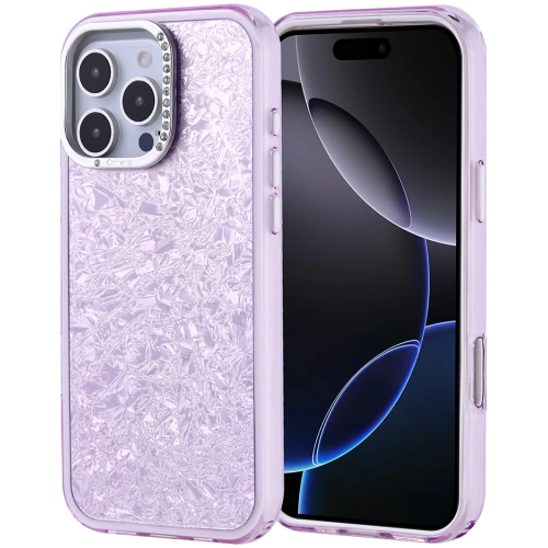 Apple iPhone 16 Pro Max (6.9) ile Uyumlu Kılıf Buzlu Parıltılı Lüks Kamera Lens Darbeye Dayanıklı Kapi Kapak - Lila