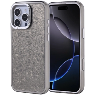 Apple iPhone 16 Pro Max (6.9) ile Uyumlu Kılıf Buzlu Parıltılı Lüks Kamera Lens Darbeye Dayanıklı Kapi Kapak - Siyah