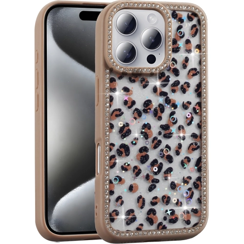 Apple iPhone 16 Pro Max (6.9) Kılıf Taşlı ve Simli Tasarım Lux Işıltılı Azra Kapak - Gold