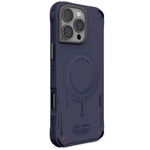 Apple iPhone 16 Pro Max Magsafe Şarj Özellikli Metal Kamera Çerçeveli Skinarma Mecha Serisi Kapak - Siyah