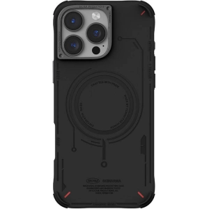 Apple iPhone 16 Pro Max Magsafe Şarj Özellikli Metal Kamera Çerçeveli Skinarma Mecha Serisi Kapak - Siyah