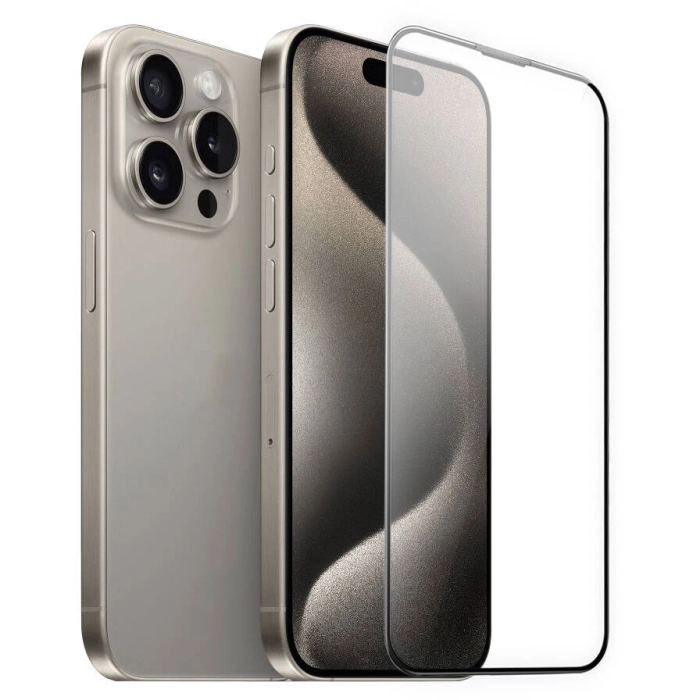 Apple iPhone 16 Pro (6.3) Wiwu GT-010 Anti-Reflective Polimer Oleofobik Kaplama Ultra İnce Temperli Cam Ekran Koruyucu - Siyah