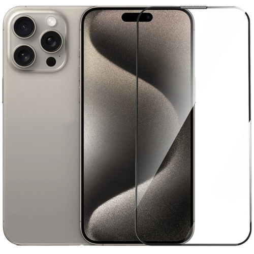 Apple iPhone 16 Pro (6.3) Wiwu GT-014 Polimer Oleofobik Kaplama Şeffaf Pürüzsüz Temperli Cam Ekran Koruyucu 25'li Paket - Siyah