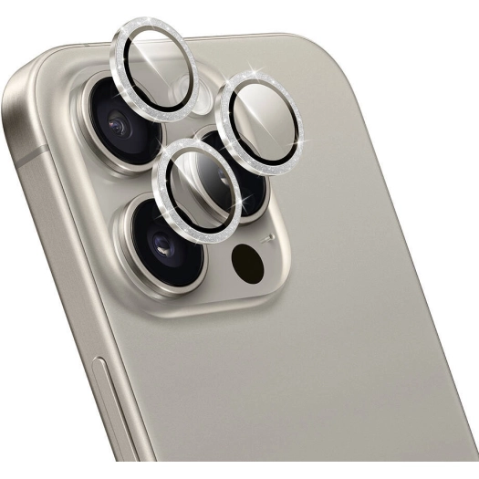 Apple iPhone 16 Pro (6.3) Wiwu LG-006 Diamond Lens Guard Kolay Uygulama Aparatlı Kamera Lens Koruyucu - Gri