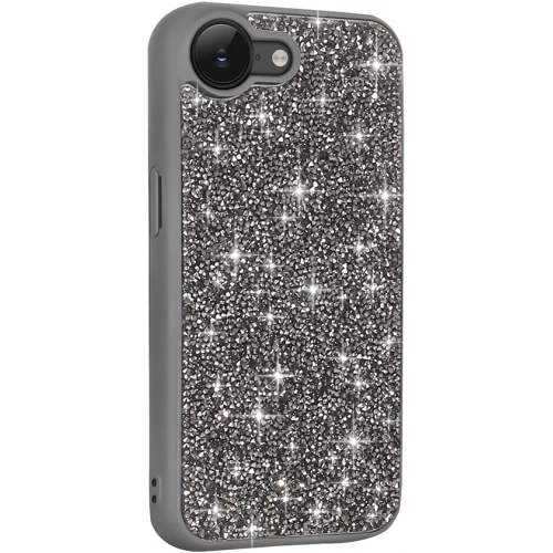 Apple iPhone 16e ile Uyumlu Kılıf Parlak Taşlı Tasarım Zore Pırlanta Kapak - Gri