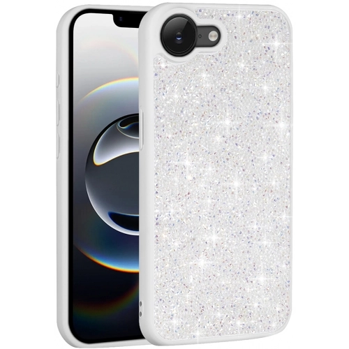 Apple iPhone 16e ile Uyumlu Kılıf Parlak Taşlı Tasarım Zore Pırlanta Kapak - Gri