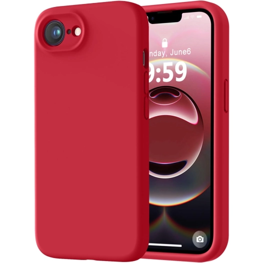 Apple iPhone 16e Kılıf İçi Kadife Mat Mara Lansman Silikon Kapak  - Kırmızı