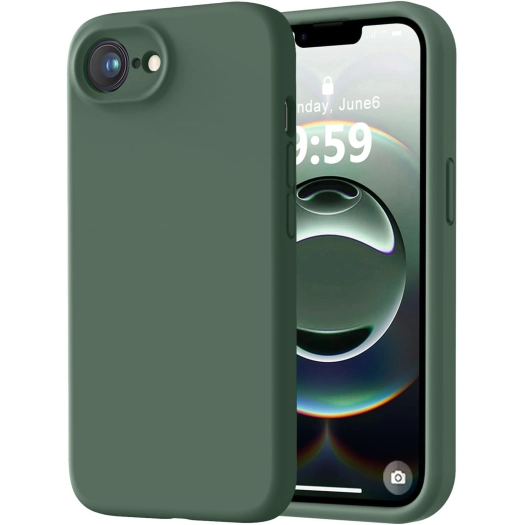 Apple iPhone 16e Kılıf İçi Kadife Mat Mara Lansman Silikon Kapak  - Koyu Yeşil