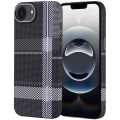 Apple iPhone 16E Kılıf Magsafe Şarj Özellikli Karbon Fiber Görünümlü Zore Nekst Kapak - Gri-Siyah