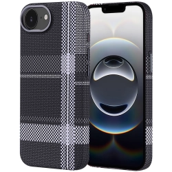 Apple iPhone 16E Kılıf Magsafe Şarj Özellikli Karbon Fiber Görünümlü Zore Nekst Kapak - Gri-Siyah