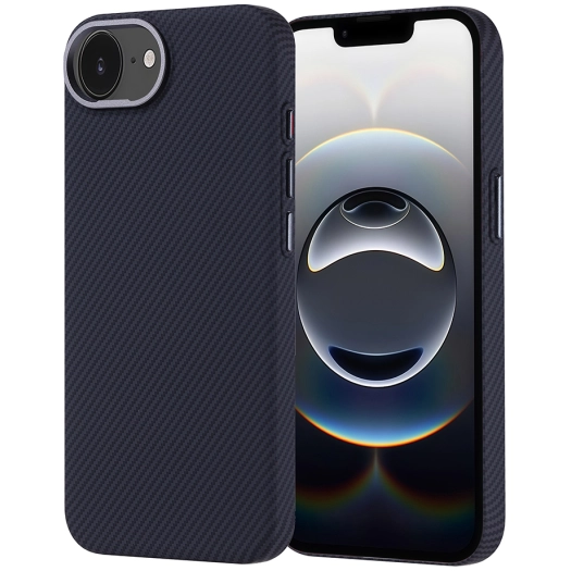 Apple iPhone 16E Kılıf Magsafe Şarj Özellikli Karbon Fiber Görünümlü Zore Nekst Kapak - Siyah