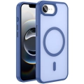 Apple iPhone 16e Kılıf Magsafe Şarj Özellikli Renkli Mat Arka Yüzey Sio Kapak - Lacivert