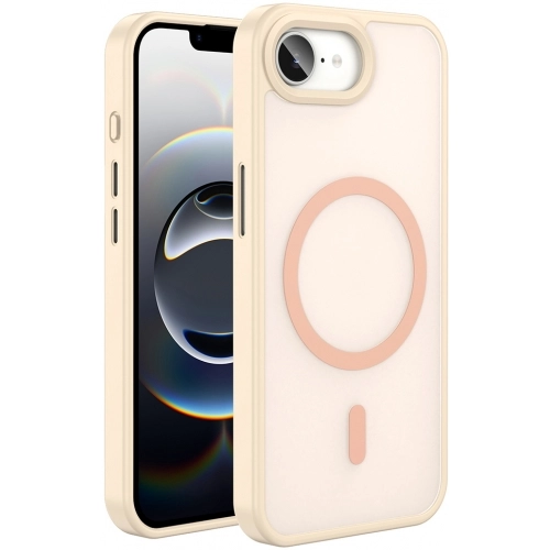 Apple iPhone 16e Kılıf Magsafe Şarj Özellikli Renkli Mat Arka Yüzey Sio Kapak - Pembe