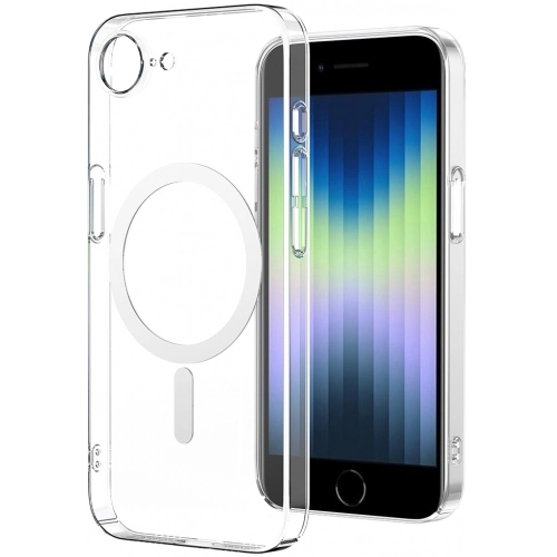 Apple iPhone 16e Kılıf Magsafe Şarj Özellikli Şeffaf Tek Kamera Çerçeveli Porto Kapak - Şeffaf